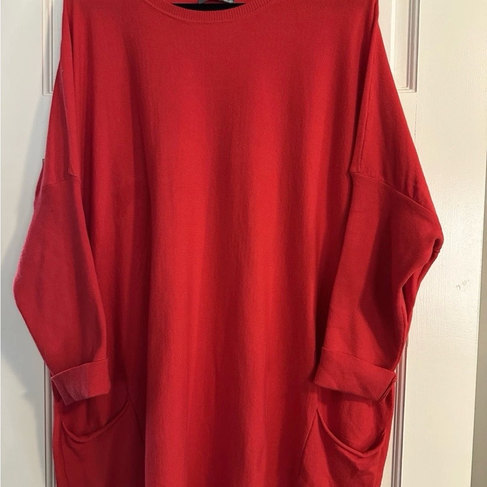 Ladies Red Sweater Tunic